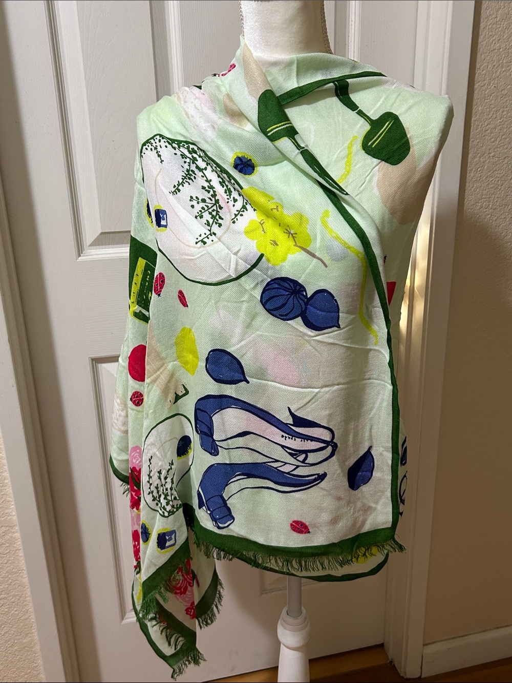 kate spade Light Mint Botanical & Nautical Print Scarf